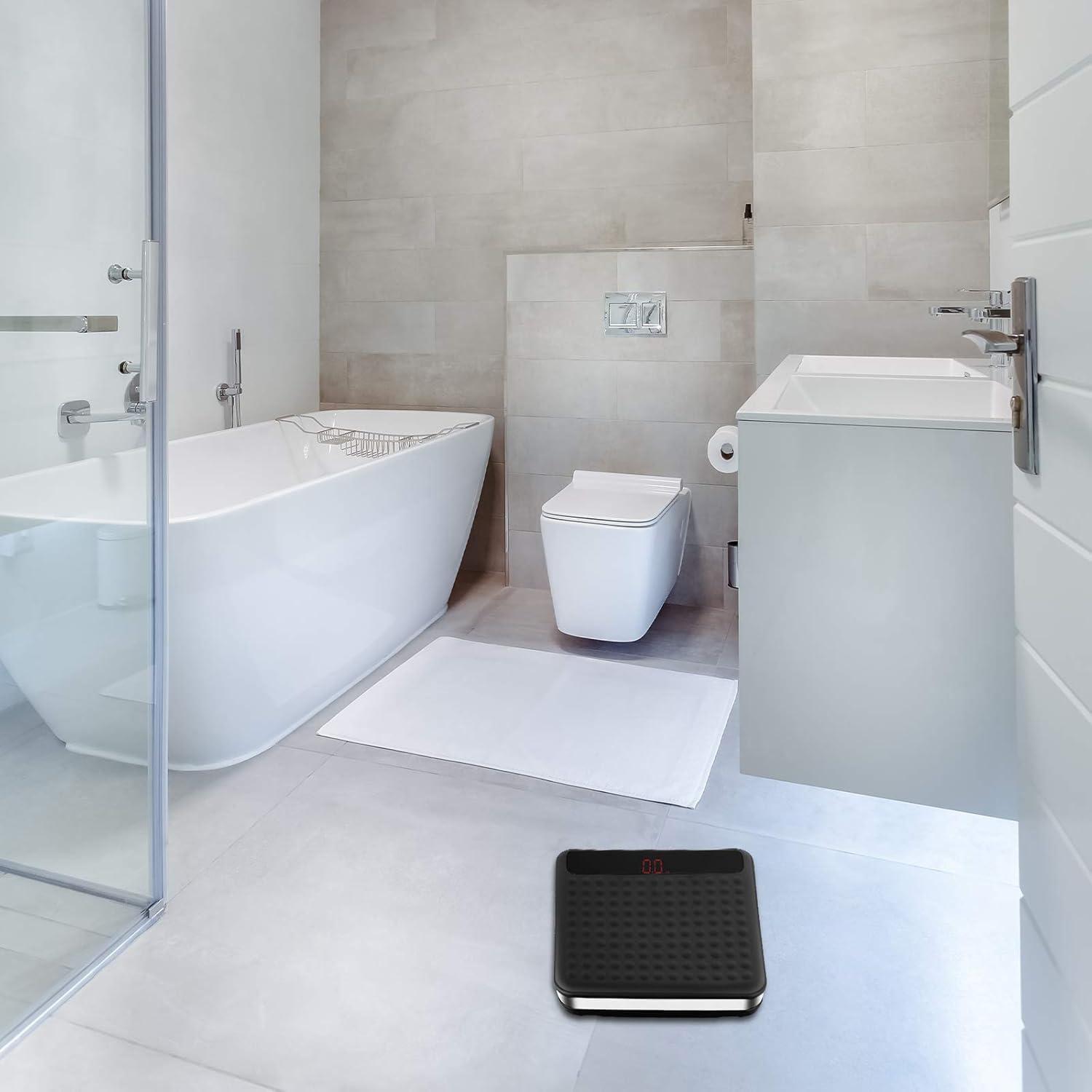 imageUten Digital Body Weight Bathroom Scale High Precision Measurements Scales with StepOn Technology Large Non Slip Silicone Platform and LCD Digital Display 400lbs180kg Capacity