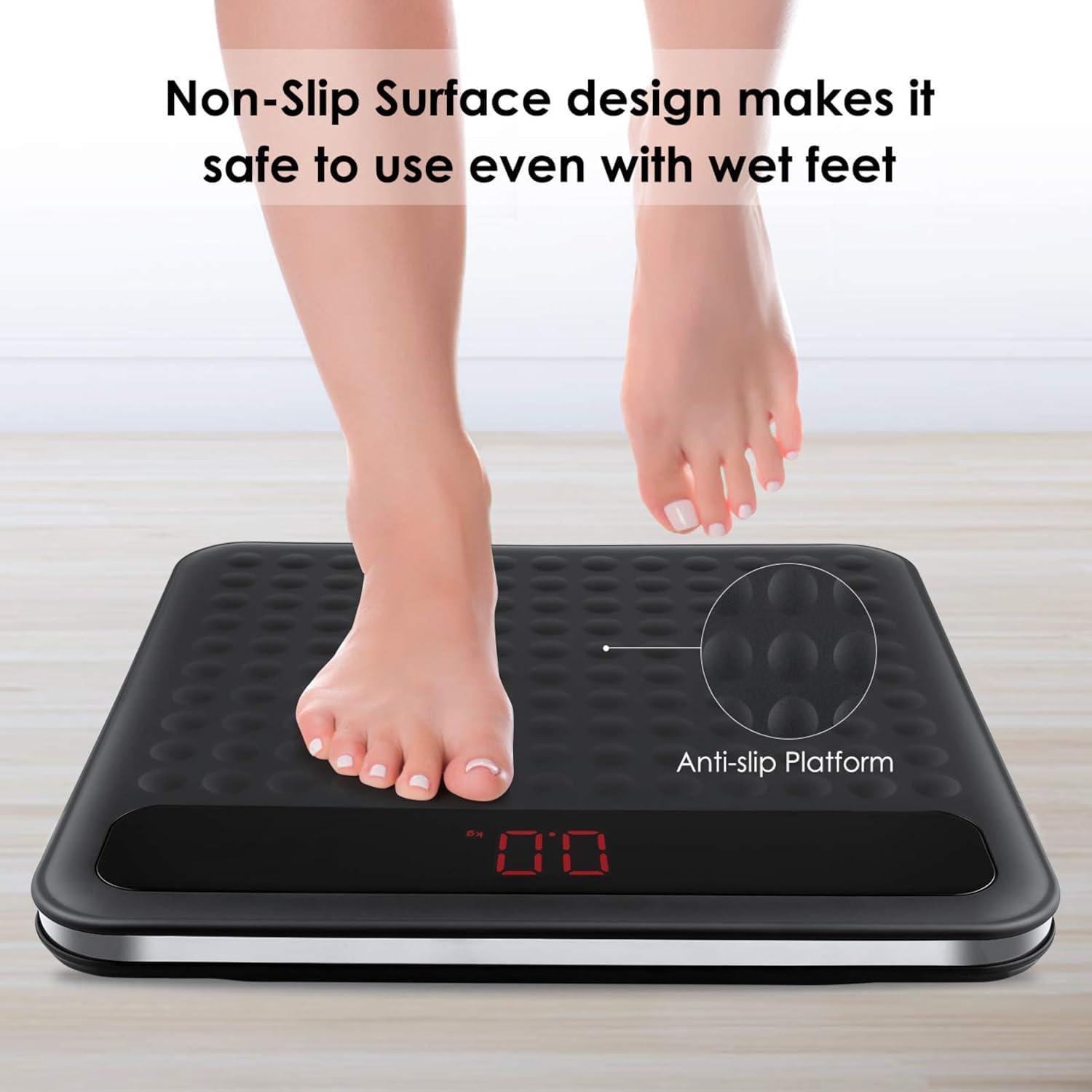imageUten Digital Body Weight Bathroom Scale High Precision Measurements Scales with StepOn Technology Large Non Slip Silicone Platform and LCD Digital Display 400lbs180kg Capacity