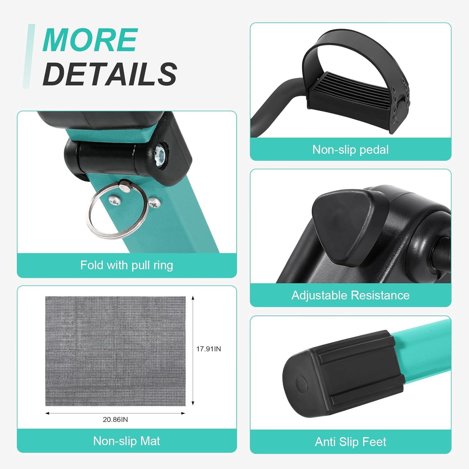 imageUten Folding Pedal Exerciser Under Desk Bike Pedal Exerciser Mini Under Desk Exercise Bike Foot Hand Cycle Portable Arm and Leg Exercise Peddler Machine with LCD MonitorAGreen