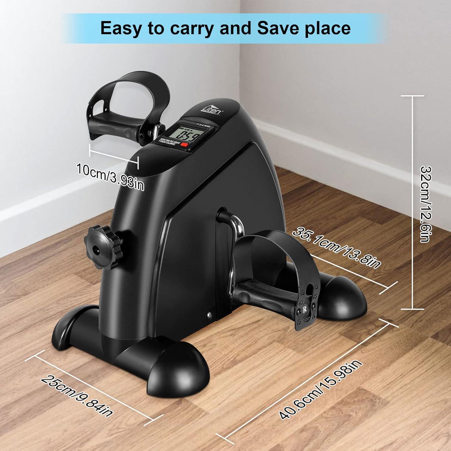 imageUten Mini Exercise Bike Under Desk Bike Arm ampamp Leg Peddler Machine with LCD Screen Displays Portable CycleBLACK