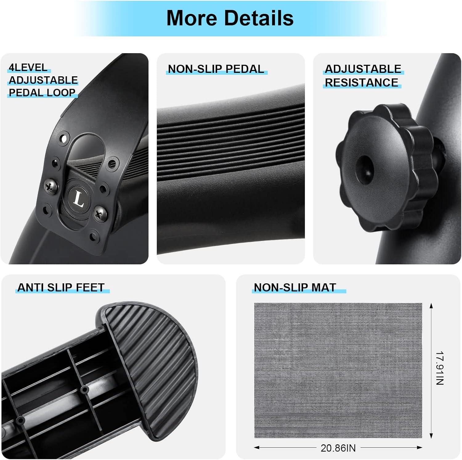 imageUten Mini Exercise Bike Under Desk Bike Arm ampamp Leg Peddler Machine with LCD Screen Displays Portable CycleBLACK