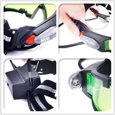 imageUten Night vision Goggles for Kids Adjustable Elastic Band Glasses with LED Light Beams Spy Gear with FlipOut Lights Green Lens Spy Role Play Birthday Gifts and Christmas Gifts for Kids