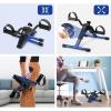 imageUten Folding Pedal Exerciser Under Desk Bike Pedal Exerciser Mini Under Desk Exercise Bike Foot Hand Cycle Portable Arm and Leg Exercise Peddler Machine with LCD MonitorBBlue