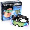 imageUten Night vision Goggles for Kids Adjustable Elastic Band Glasses with LED Light Beams Spy Gear with FlipOut Lights Green Lens Spy Role Play Birthday Gifts and Christmas Gifts for Kids