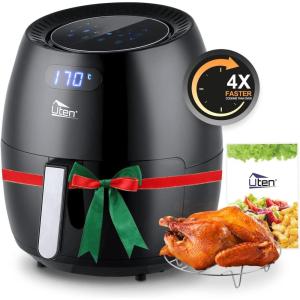 imageAir Fryer 69QT65L Uten 1700W Highpower 8 in 1 Deep Frying Mode Rapid Heating up NonStick Oven Oilless Cooking Fast Heat upTime Control LED Digital Touchscreen BlackBlack