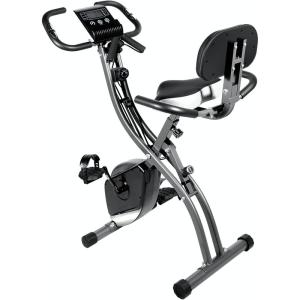 imageExercise Bike Large Indoor Folding Magnetic Bike Fitness Bike Upright ampamp Recumbent 8Level Adjustable Magnetic Resistance with Pulse Sensors Black ampamp Grey