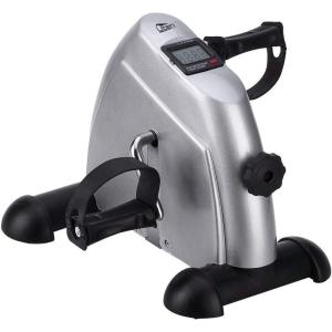 imageUnder Desk Bike Pedal ExerciserPeddler ExerciserFoot Pedal ExerciserMini Exercise Bike PortableArm and Leg Exercise Equipment Cycle with Digital LCD Screen DisplaySilver