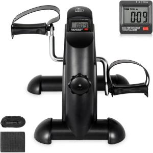 imageUten Mini Exercise Bike Under Desk Bike Arm ampamp Leg Peddler Machine with LCD Screen Displays Portable CycleBLACK